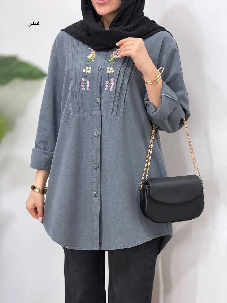 مانتو لینن گلدوزی آیسو سوگل